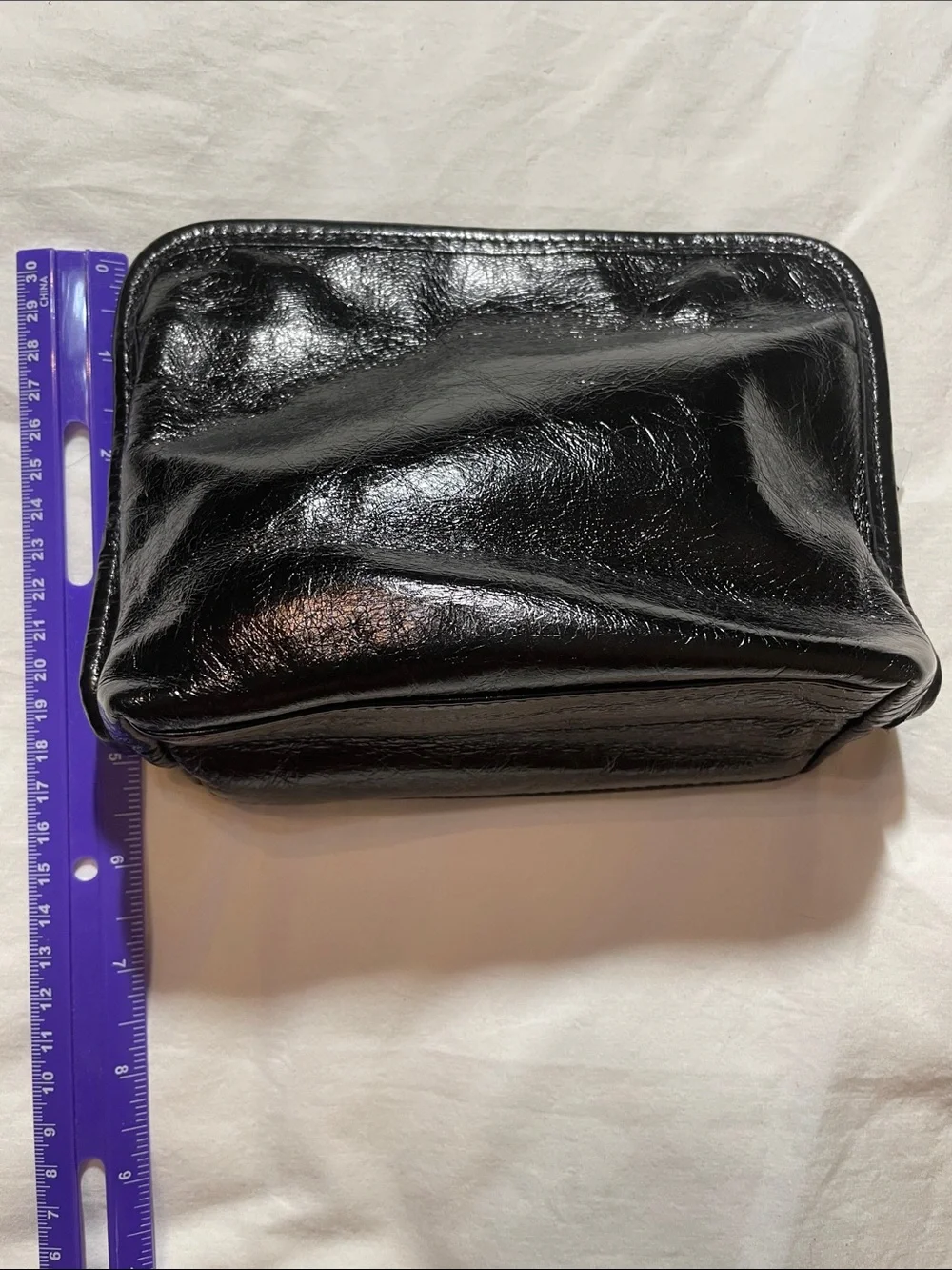 HOBO Black Leather Cosmetic Pouch